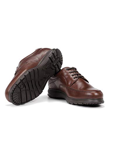 Fluchos | Zapato de Hombre | Zeta F0602 Soft Bristol Nuez Zapato | Zapato de Piel de Vacuno de Primera Calidad | Cierre con Cordones | Piso Ligero de Goma EVA dotado de la tecnología Shock Absorber