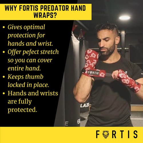 Fortis Predator - Vendas de boxeo para artes marciales mixtas, Muay Thai, Comat Sports (5 m), color amarillo