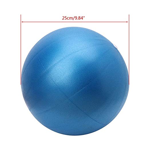 Fortitude Sports Balón de Yoga 25cm | Mini Gym Ball para Pilates, Yoga, Fitness, Estabilidad y Terapia Física | Mini Pelota de Pilates con Paja de inflacion (Azul)