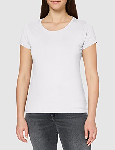 Fruit of the Loom Paquete de 5 Camisetas Valueweight, Blanco (White 30), XL (Pack de 5) para Mujer