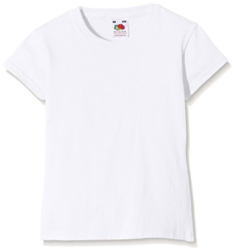 Fruit of the Loom SS079B, Camiseta Para Niños, Blanco (White), 5/6 Años