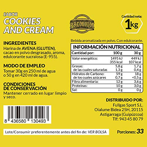 FullGas - AVENA PREMIUM REPOSTERIA Cookies and Cream 1kg