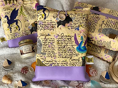 Funda artesanal grande para libros y tablets de Animales Fantásticos + marcapáginas de regalo, funda de algodón ecológico, acolchada inspirada en Harry Potter. Regalo ideal para adolescentes