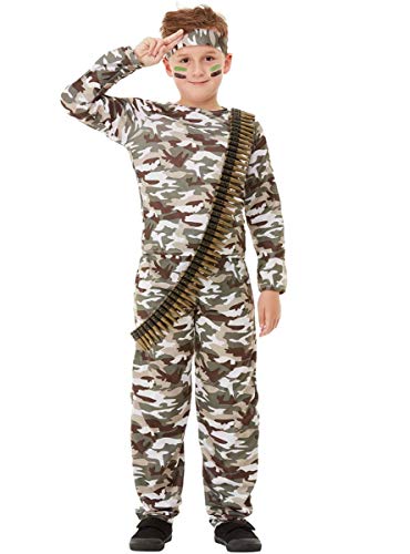 Funidelia | Disfraz Militar para niño y niña Talla 10-12 años ▶ Militar, Soldado, Profesiones, Camuflaje - Verde