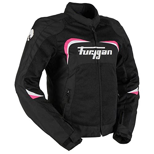 Furygan CYANE Vented Equipamiento Deportivo para Fans, Hombres, Negro-Blanco-Rosa (Multicolor), XL