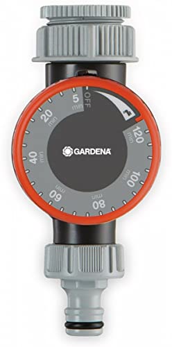 Gardena 1169-20 Temporizador para grifos con rosca de 26,5 mm (G 3/4) o 33,3 mm (G1), Gris/Naranja