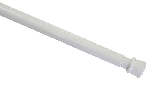 Gardinia - Barra de metal extensible, montaje sin tornillos ni taladros, diámetro 23/26 mm, largo 60-100 cm, color blanco, acero