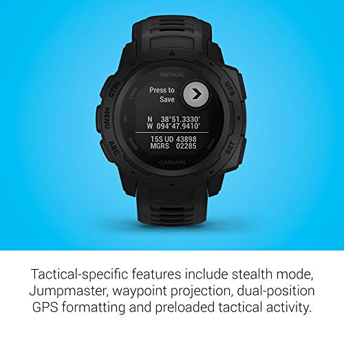 Garmin Instinct Tactical - Reloj resistente con GPS y funciones tácticas, Negro