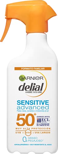 GARNIER DELIAL Sensitive Advanced - Leche Solar para Pieles Claras, Sensibles e Intolerantes al Sol, IP50+, Multicolor - 300 ml