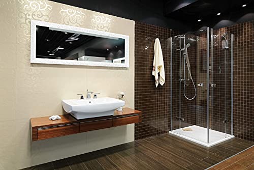 GaviaStore - Julie Blanco 140x50 cm - Espejo de Pared Moderno (18 tamaños y Colores) Grande Largo Cuerpo Entero hogar decoración Salon Modern Dormitorio baño Entrada