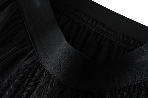 Geagodelia Falda de mujer elegante, de tul irregular, de invierno, para niña, de encaje, multicolor Negro Talla única