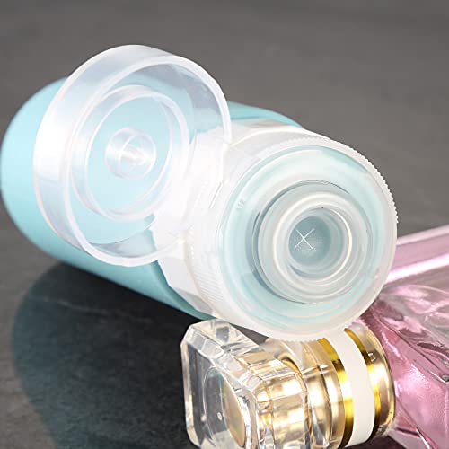 Gemice Botella de Viaje 4 Pack TSA aprobó la Botella de Viaje de Portátiles Silicona a Prueba de Fugas (90ml) para champús, lociones y artículos de tocador, FDA Certified BPA Free