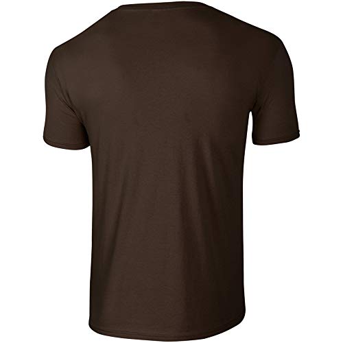 Gildan - Suave básica Camiseta de Manga Corta para Hombre - 100% algodón Gordo (Grande (L)) (Marrón Chocolate)