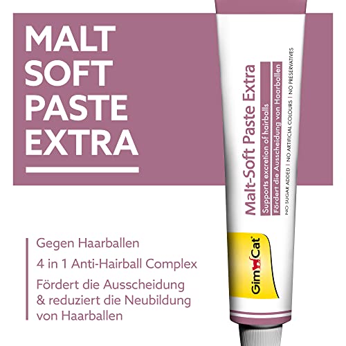 GimCat Malt-Soft Extra, pasta con malta- Anti-Hairball snack para gatos favorece la excreción de bolas de pelo (1 x 50 g)