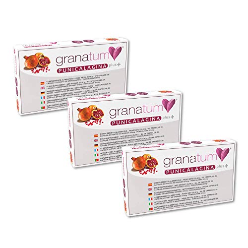 Granatum Plus - Extracto de Granada Punicalagina PLUS | Complemento Alimenticio Natural 100% Origen España | Polifenoles Naturales | Complemento Nutricional | (3 Cajas de 28 Cápsulas)