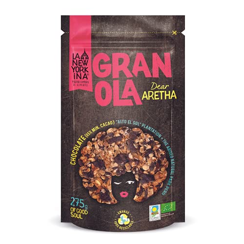 Granola Bio con Chocolate de Perú (65%) - 275 Gramos - Horneada con Aceite de Oliva Virgen Extra - Productos Naturales - Proceso 100% Artesano - Contiene Copos de Avena Integrales - La Newyorkina