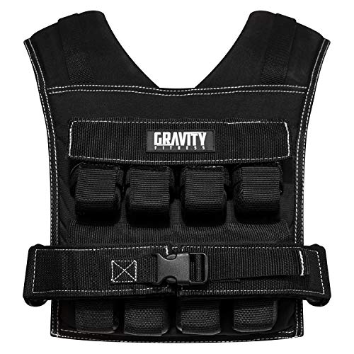 Gravity Fitness - Chaleco con peso - 20 kg - Totalmente ajustable - Calistenia, crossfit, entrenamiento de fuerza, uso doméstico y comercial