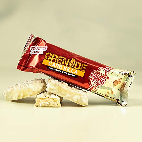 Grenade Carb Killa High Protein and Low Carb Barra Sabor White Chocolate Salted Peanut - 12 Unidades