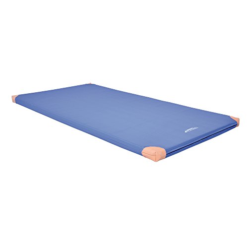 Grevinga® Colchoneta de juego y gimnasia (RG 22, muy suave), con esquinas de piel, 200 x 100 x 6 cm, color azul