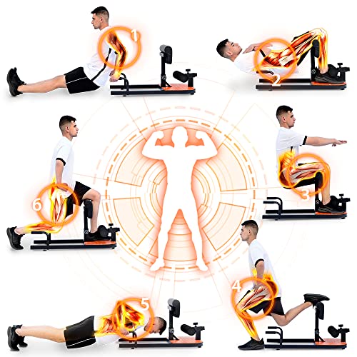 gridinlux | Máquina Sentadillas Trainer Crouch | Entrenamiento Fitness 6 en 1 | Sentadillas, Abdominales y Flexiones | Extra Acolchado | Gimnasio en casa