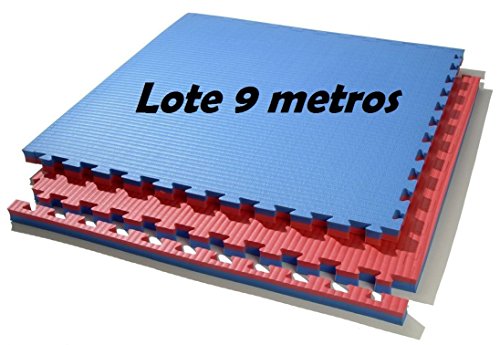 Grupo Contact Lote 9 m. Cuadrados de Suelo Tatami, Colores (Rojo/Azul) de 2 cmts.