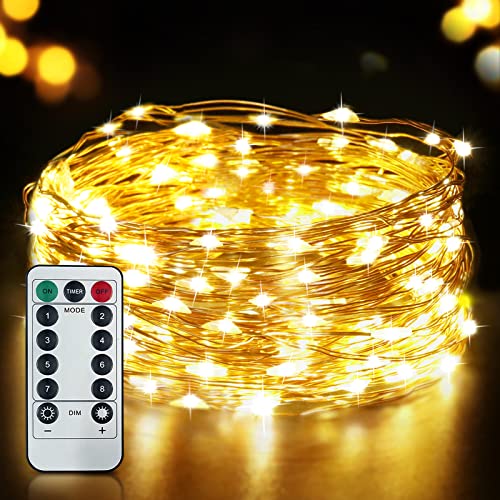 Guirnalda Luces LED, SLAMOS Cadena de Luces 15M/150 LED, IP65 Impermeable Luces de Hadas Interior y Exterior, Luces Navidad USB de Cálida Amarilla para Decoración Bodas Fiesta de Navidad