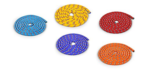 HAEST Juego de Cuerdas de Saltar - diseño Trenzado y Bonito - Cinco Colores - Rojo - Naranja - Azul - Verde - Amarillo