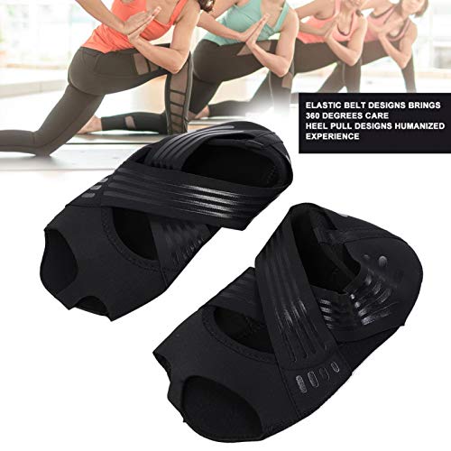 Haofy Calcetines de Yoga s para Mujeres, Toeless Pilates Barre Ballet Dance Barefoot Workout Calcetines de Yoga s Calzado(39/40-Negro)