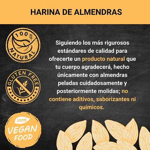 HARINA DE ALMENDRAS (1 KG) | PREMIUM | Sin gluten | Apta para dietas Keto (5,4g x 100g carbohidratos) | Apto Vegano | 100% natural | LA CASA DE LA HARINA | Producto de España…