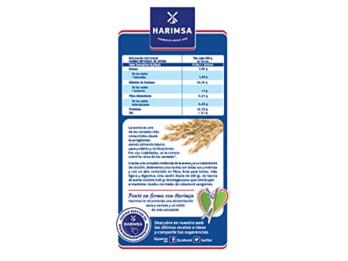 Harina Integral de Avena HARIMSA 400 Gramos "Lista para tomar" Fuente de proteínas. Contiene Beta-glucanos