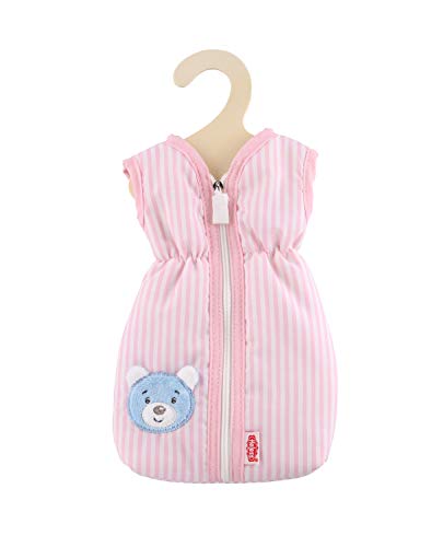 Heless 9193 - Saco de dormir para muñecas, con aplicación de oso o conejo, con cremallera, de peluche, en dos colores (surtidos), tamaño 20 - 25 cm