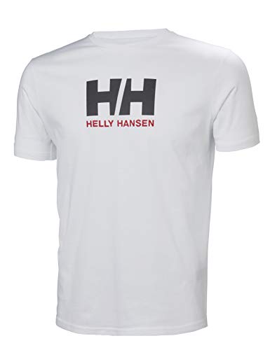 Helly Hansen T-Shirt Camiseta de Manga Corta Hecha de algodón, con Logo HH en el Pecho, Hombre, Blanco, 2XL