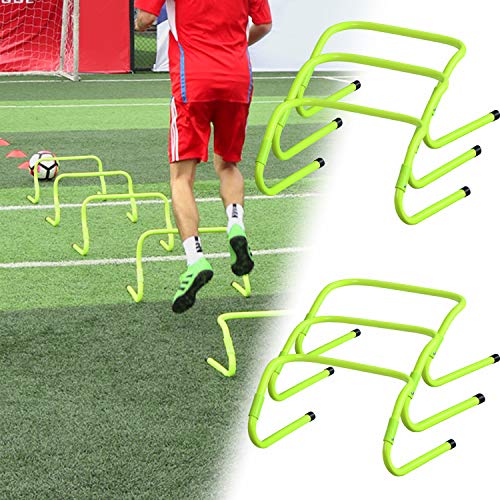 Hengmei - Juego de 6 obstáculos de coordinación para fútbol, ajustable, para entrenamiento de velocidad y agilidad