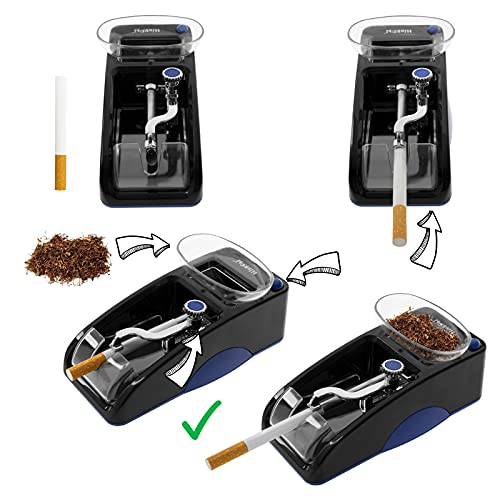 HIBRON Maquina De Llenado De Cigarrillos Electrica Entubadora De Cigarros Tubos Liar Tabaco Portatil Alta Calidad (58003 Azul)