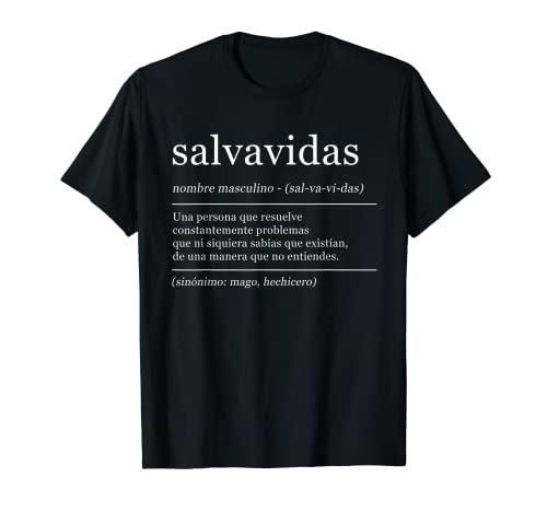Hombre Diccionario Salvavidas Socorrista Definición Camiseta