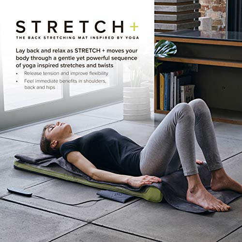 HoMedics Stretch Plus Colchoneta de Estiramiento Inspirada en Yoga – Esterilla Masajeadora con 7 Cámaras de Aire Regulables, 6 Programas para Estirar la Espalda, 3 Intensidades, Plegable y Portátil