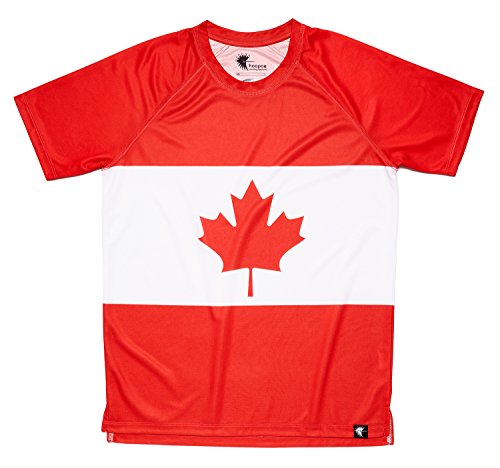 HOOPOE Camiseta Canada Hombre, Manga Corta, Running, Gimnasio #Mapleleaf Talla S