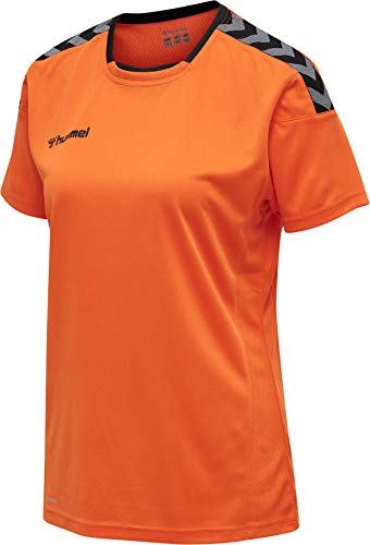 hummel HmlAuthentic Poly Jersey para Mujer S/S Camiseta, Naranja Claro, Extra-Large