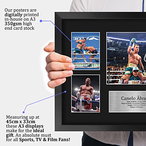 HWC Trading FR A3 Canelo Alvarez Boxing Regalos Impresos con Autógrafos Firmados para Los Fanáticos De Los Recuerdos del Boxeador - A3 Framed