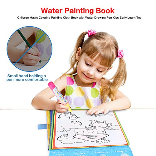 Hztyyier Libro magico Agua con Manual de Dibujo y Pluma de Color mágico a Base de Agua para niños Juguete Pintura Aprendizaje temprano