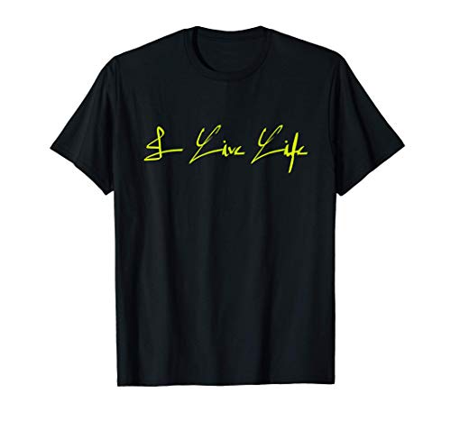 I Live Life Signature Logo Classic Trendy Electric Lime Camiseta