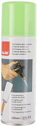 IBILI Gas butano Azul-Universal-Apto para mecheros y sopletes de Cocina-Respetuoso con la Capa de ozono-200 ml