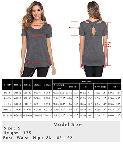 iClosam Camiseta Deportiva De Mujer Cuello Redondo Corta Mangas De Running Top De Tirantes Holgada para Mujers