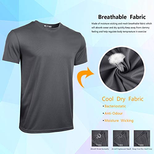 iClosam Short Sleeve Shirt para Hombre Dry Fit Deporte Camiseta Men Sport