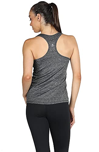icyzone Camiseta de Tirantes Fitness Deportiva Mujer, Pack de 3 (XS, Carboncillo/Borgoña/Césped Verde)