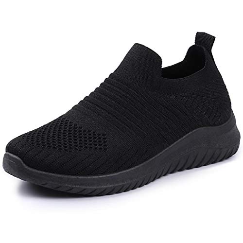 IDEAL ONLINE Zapatillas de correr para mujer, transpirables, ligeras, con absorción de golpes, deportivas, para entrenamiento cruzado, color Negro, talla 40 EU