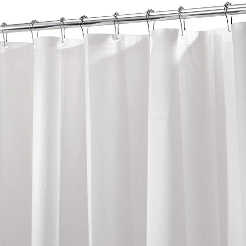 iDesign Cortinas de ducha de tela, impermeables, resistentes al moho, 183.0 cm x 183.0 cm, Frost White