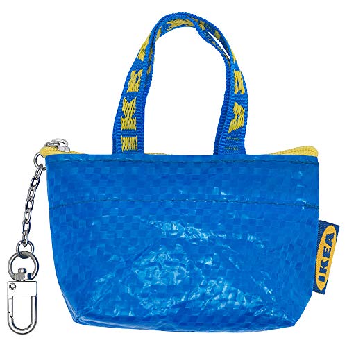 IKEA KNOLIG - Bolsa para llaves y monedas (tamaño pequeño, con una bolsa con cremallera), color azul