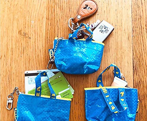 IKEA KNOLIG - Bolsa para llaves y monedas (tamaño pequeño, con una bolsa con cremallera), color azul