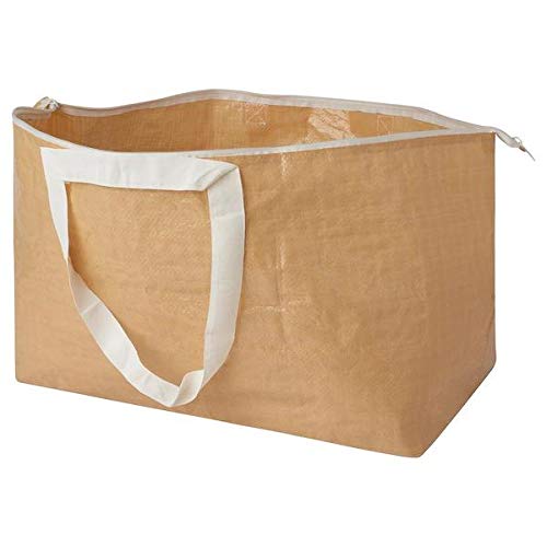IKEA SLUKIS Bolsa de transporte grande, beige71 l, esta bolsa de transporte con cremallera mantiene tus cosas de forma segura y protegida del polvo